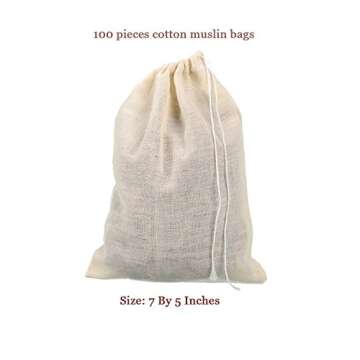 Pangda 100 Drawstring Muslin Bags for Gifts and Supplies