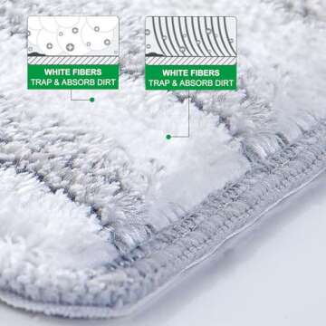 HiBaby Flat Mop Pads, 3 Pack 13" X 4.9" Microfiber Mop Pad/Refill/Head, Mop Pads Washable Microfiber...