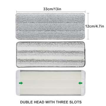 HiBaby Microfiber Mop Pads Set - Reusable & Washable Cleaning Head