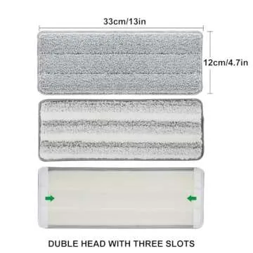 HiBaby Microfiber Mop Pads Set - Reusable & Washable Cleaning Head