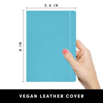 PAPERAGE Dotted Journal Notebook, (Sky Blue), 160 Pages, Medium 5.6 inches x 8 inches - 100 GSM Thick Paper, Hardcover