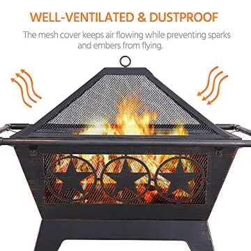 Yaheetech 32in Outdoor Fire Pit for Cozy Evenings