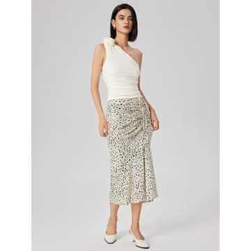 CIDER Elegant Asymmetrical Rosette Ruched Crop Top