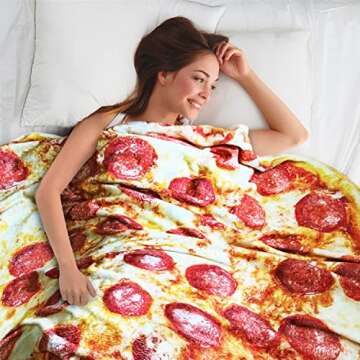 moonysweet Pizza Blanket for All Ages, Cozy and Fun