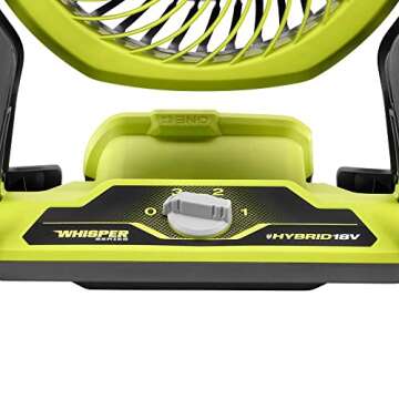 RYOBI ONE+ 18V Cordless Hybrid WHISPER SERIES 7-1/2 in. Fan (Tool Only), GREEN (PCL811B)