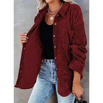MIHOLL Womens Corduroy Shacket for Versatile Style