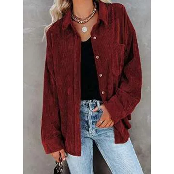 MIHOLL Womens Corduroy Shacket for Versatile Style