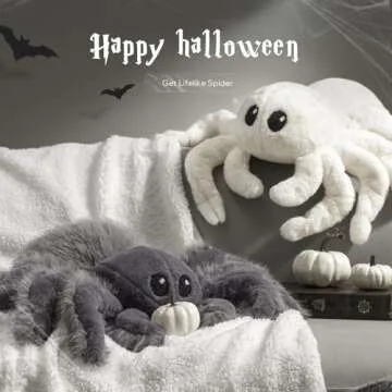 Phantoscope Spooky Fluffy Spider Pillow for Halloween