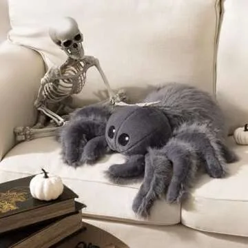 Phantoscope Spooky Fluffy Spider Pillow for Halloween