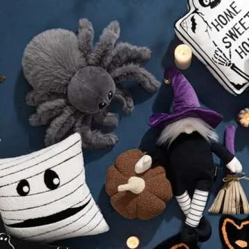 Phantoscope Spooky Fluffy Spider Pillow for Halloween