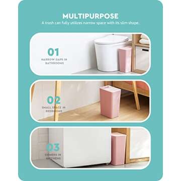 Stylish Baffect Small Trash Can with Lid for Every Space