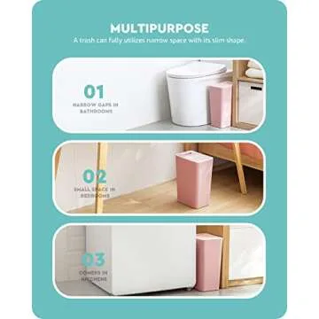 Stylish Baffect Small Trash Can with Lid for Every Space