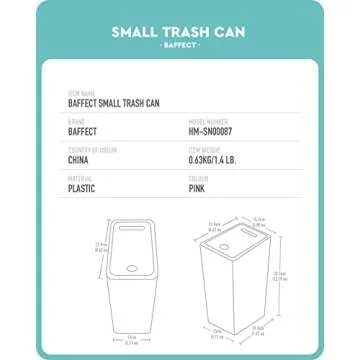 Stylish Baffect Small Trash Can with Lid for Every Space