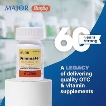 MAJOR Driminate - Dimenhydrinate 50mg Motion Sickness Tablets - Anti-Nausea Medicine - 100 Tablets