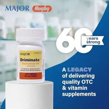 MAJOR Driminate - Dimenhydrinate 50mg Motion Sickness Tablets - Anti-Nausea Medicine - 100 Tablets