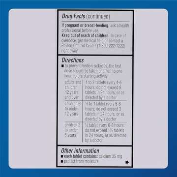 MAJOR Driminate - Dimenhydrinate 50mg Motion Sickness Tablets - Anti-Nausea Medicine - 100 Tablets
