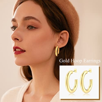 Elegant Gold Hoop Earrings Set for Women Hypoallergenic