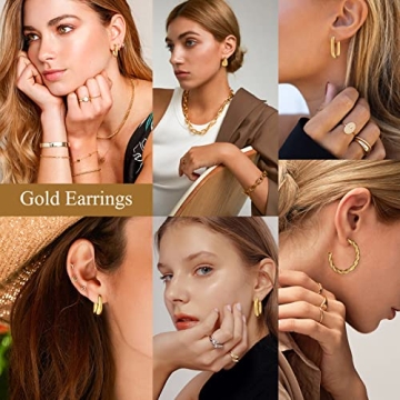 Elegant Gold Hoop Earrings Set for Women Hypoallergenic