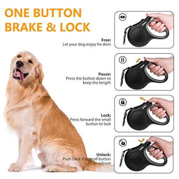 Fida Retractable Dog Leash, 16 ft for Small Pets