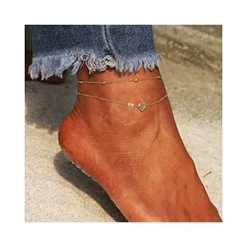 Fesciory Heart Anklet Set - Adjustable Layered Jewelry