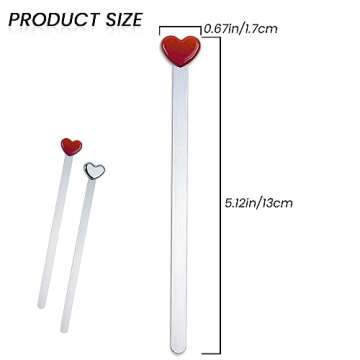 6pcs Metal Heart Shaped Bookmark, Cute Bookmarks, Book Markers for Reading Metal Bookmark for Book L...