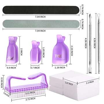 Teenitor Gel Nail Polish Remover Tools Kit, Nail Clips For Polish Removal, Nail Remover Pads Cuticle...