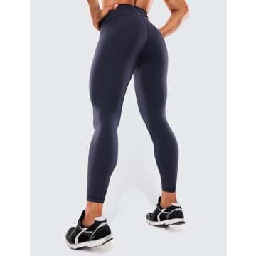 CRZ YOGA Women's Hugged Feeling Compression Leggings 25 Inches - Thick High Waisted Tummy Control Wo...