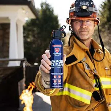 Vapor Clean Fire Spray by Prepared Hero - 2 Pack - Portable Fire Extinguisher for Home, Car, Garage, Kitchen - Works on Electrical, Grease, Battery Fires & More - Compact, Easy to Use