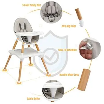 5-in-1 HONEY JOY High Chair - Safe & Versatile Design