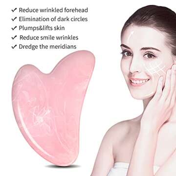 2pcs Gua Sha Massage Tool, GuaSha Tool for Face, Gua Sha Facial Tools, Gua Sha Tool Resin Heart Shape for Physical and SPA Acupuncture Therapy, Scraping Facial for Face Neck Eye Body Massage (Pink)