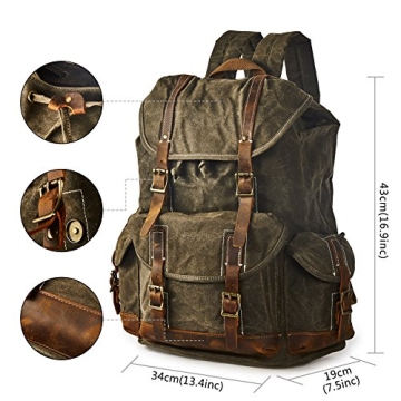 Stylish Waxed Canvas 15.6" Backpack for Men and Women