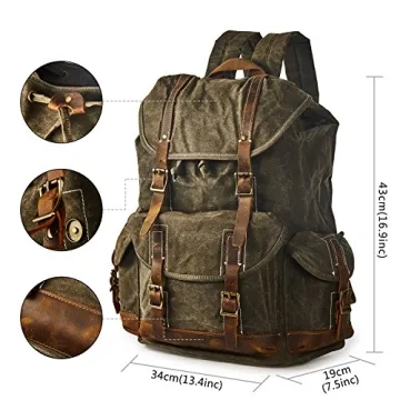 Stylish Waxed Canvas 15.6" Backpack for Men and Women