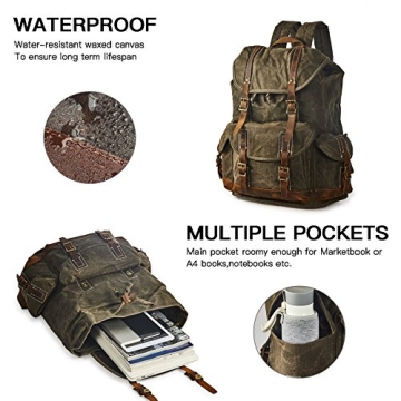 Stylish Waxed Canvas 15.6" Backpack for Men and Women