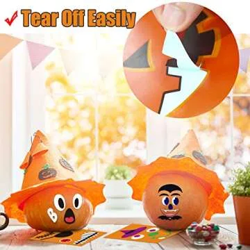 Funnlot Halloween Pumpkin Decorating Kit Crafts Face Stickers Halloween Pumpkin Decor Stickers Jack O Lantern Stickers Pumpkin Stickers for Kids Halloween Party Favors 24 Sheet