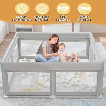 Hiaksedt Baby Playpen with Mat Small Playpen for Babies and Toddlers 50 x 50 inch Baby Fence Playards
