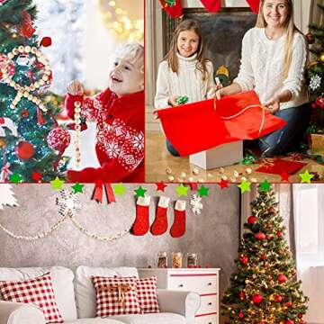 100 Pieces Christmas Wood Beads for DIY Crafts and More