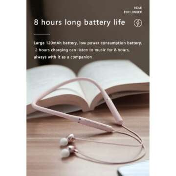 Bluetooth 5.0 Wireless Neckband Headphones, CVC 8.0 Active Noise Canceling Sports IPX4 Waterproof in-Ear HiFi Stereo Headset with Mic, 8 Hours Battery Life,Green