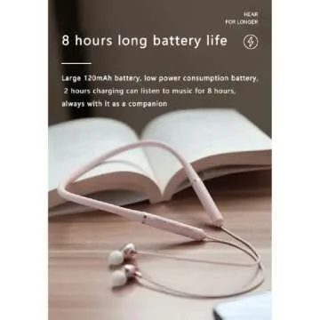 Bluetooth 5.0 Wireless Neckband Headphones, CVC 8.0 Active Noise Canceling Sports IPX4 Waterproof in-Ear HiFi Stereo Headset with Mic, 8 Hours Battery Life,Green