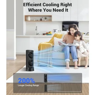 KopBeau Tower Fan for Home Office - 3 Speeds & Timer