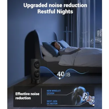 KopBeau Tower Fan for Home Office - 3 Speeds & Timer