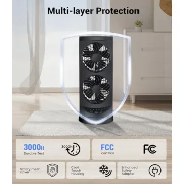 KopBeau Tower Fan for Home Office - 3 Speeds & Timer