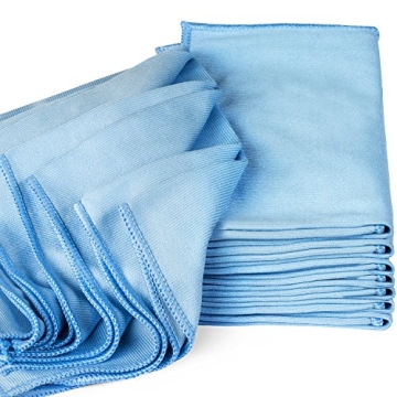 Zflow Microfiber Glass Cleaning Cloths - 8 Pack (16 x 16) - Streak Free & Lint Free