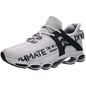 FENLERN Women's Running Shoes Comfortable Mesh Cute Sole Walking Tennis Shoe with Arch Support(8.5, Grey)