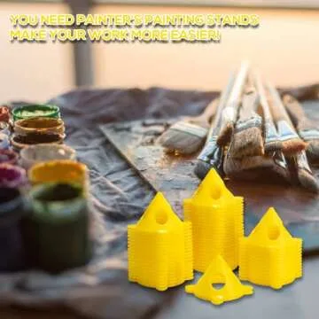 KATA 56Pack Pyramid Stands Painter's Painting Stands, Mini Cone Paint Stands for Canvas and Door Risers Support, Paint Pouring Suppliers, Cabinet Paint for Painter Elevated, Canvas Stand