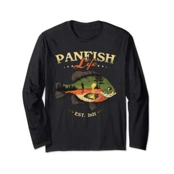 Bluegill Fishing Art - Vintage Style Panfish Life Long Sleeve T-Shirt