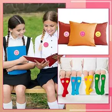 48 Happy Face Iron-On Patches Self-Adhesive for DIY Projects