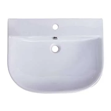 ALFI AB111 D-Bowl Porcelain Wall Mounted Bath Sink