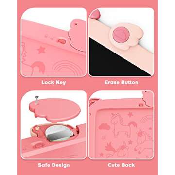 Bravokids LCD Writing Tablet for Kids - Unicorn Design