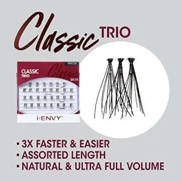 i-ENVY by KISS Trio Lash Classic Medium 30 Lashes Natural Style 3X Faster Easier Application