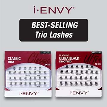 i-ENVY by KISS Trio Lash Classic Medium 30 Lashes Natural Style 3X Faster Easier Application